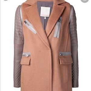 Rebecca Taylor Natural Leather Sleeve Coat